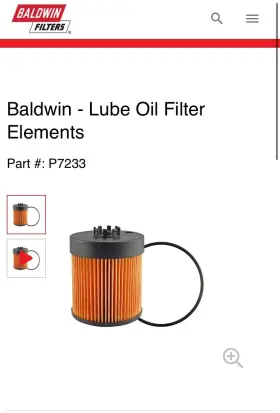 Re509672 Baldwin Filters P7233 Oil Filter John Deere Napa 1370
