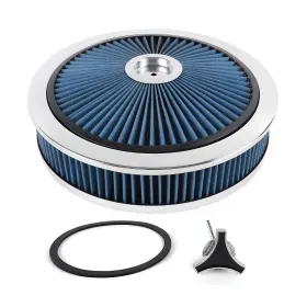 Bartoo Ofi149 14 Inch X3 Air Cleaner Filter 5-1/8 Carb Neck High Flow Lid Sbc Bbc Blue
