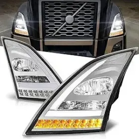Partstop F01096r Rh Led Headlight F01096-r Chrome Projector Fits Volvo Vnl 2018 2025