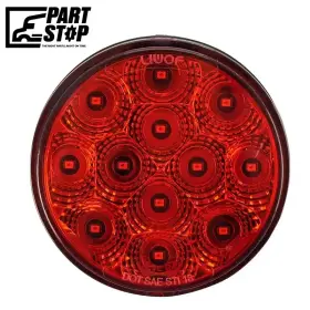 Partstop F01815s125 Glostyle Led Trailer Tail Light Stop Turn 4 Inch Round Clear Len
