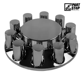 Partstop Flg001 Chrome Abs Wheel Cover Kit 10 Hole 33mm Thread On Nut Covers Fits 20 22