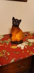 Vintage Cat Lamp. Orange Glass Body And Cast Resin Base. Works!. Fixed Price $40.00.