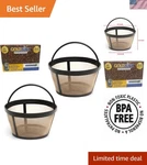 Bpa-free Stainless Steel Coffee Filters Pack For 8-12 Cup Brewed Perfection. Fixed Price $20.99.