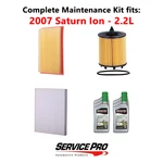 2007 Saturn Ion 2.2L Complete Air, Oil & Cabin Filter Kit (5W-30). Fixed Price $115.95.