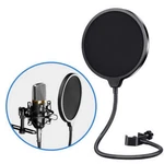 Studio Microphone Pop Filter Double Layer Wind Screen Mask Dust Cover. Fixed Price $5.89.