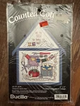 Bucilla Counted Cottages As Ye Sew Cross Stitch Kit 4"X6" W/frame 33462. Fixed Price $8.00.