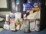 Box Of Miscellaneous Filters All Sitting On Shelf Awhile. Nos. Fixed Price $40.00.