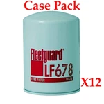 (12) Fleetguard LF678 Oil Filter Case Pack. Fixed Price $129.95.