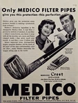 1959 Medico Crest Filter Pipe Print Ad - Couple Protection Perfection. Fixed Price $9.77.
