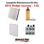 2012 Dodge Journey 3.6L Complete Air, Oil & Cabin Filter Kit (5W-20). Fixed Price $84.95.