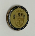 The Seal Of Baldwin County Coat Arms Alabama Lapel Pin (P171). Fixed Price $5.99.