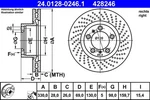 Ate 24.0128-0246.1 Brake Disc For Porsche. Fixed Price $163.03.