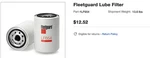 Fleetguard LF654 Lube Oil Filter. Fixed Price $8.95.