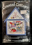Bucilla As Ye Sew So Shall Rip Cross Stitch Cottage Kit 4X6 Vtg 1994 Sealed. Fixed Price $9.99.